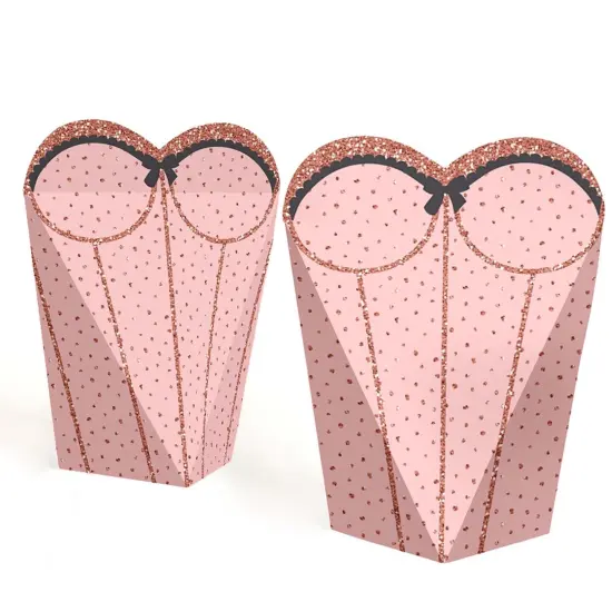 Big Dot of Happiness Bride Squad - Rose Gold Bridal Shower or Bachelorette Party Favors - Gift Heart Shaped Favor Boxes for Women - Set of 12 {3}