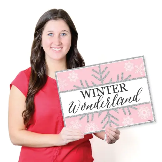 Big Dot of Happiness Pink Winter Wonderland - Party Table Decorations - Holiday Snowflake Birthday Party and Baby Shower Placemats - Set of 16 {7}