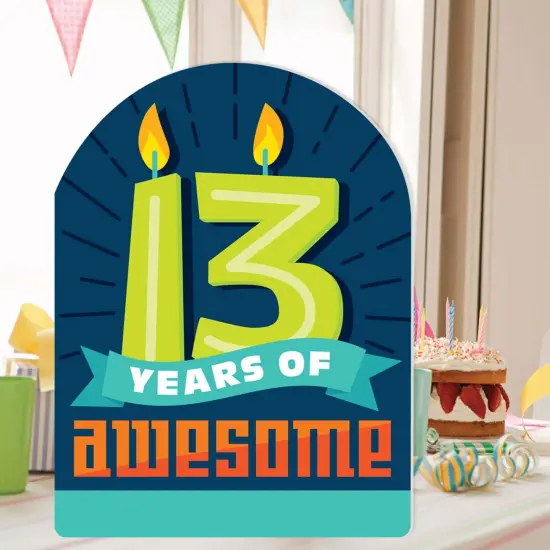 Big Dot of Happiness Boy 13th Birthday - Happy Official Teenager Birthday Giant Greeting Card - Big Shaped Jumborific Card {3}