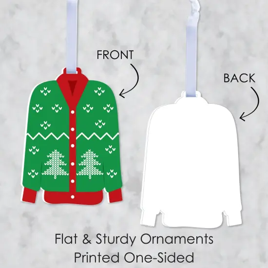 Big Dot of Happiness Ugly Sweater - Holiday and Christmas Party Decorations - Christmas Tree Ornaments - Set of 12 {7}
