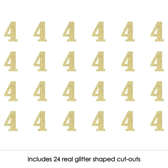 Big Dot of Happiness Gold Glitter 4 - No-Mess Real Gold Glitter Cut-Out Numbers - 4th Birthday Party Confetti - Set of 24 {3}