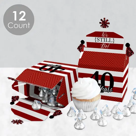 Big Dot of Happiness We Still Do - 40th Wedding Anniversary - Treat Box Party Favors - Anniversary Party Goodie Gable Boxes - Set of 12 {4}