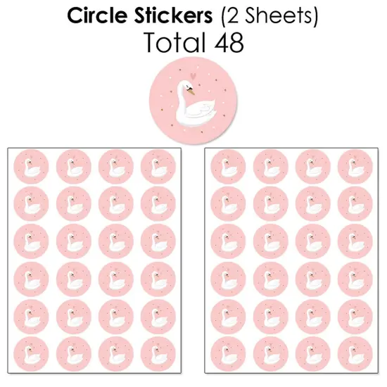 Big Dot of Happiness Swan Soiree - White Swan Baby Shower or Birthday Party Candy Favor Sticker Kit - 304 Pieces {7}