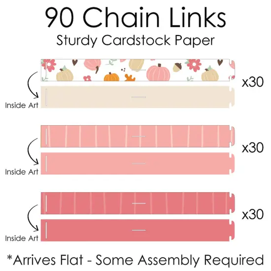 Big Dot of Happiness Girl Little Pumpkin - Decoration Kit - Fall Birthday Party or Baby Shower Paper Chains Garland - 21 feet {7}