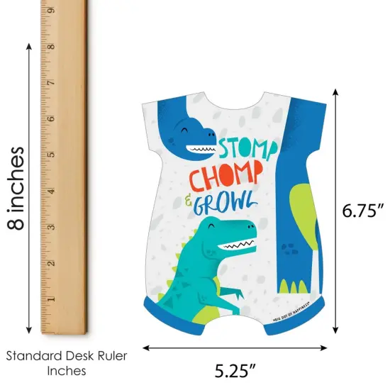 Big Dot of Happiness Roar Dinosaur - Picture Bingo Cards and Markers - Dino Mite Trex Baby Shower Shaped Bingo Game - Set of 18 {6}