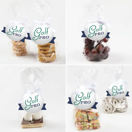 Big Dot of Happiness Par-Tee Time - Golf - Birthday or Retirement Party Clear Goodie Favor Bags - Treat Bags With Tags - Set of 12 {6}