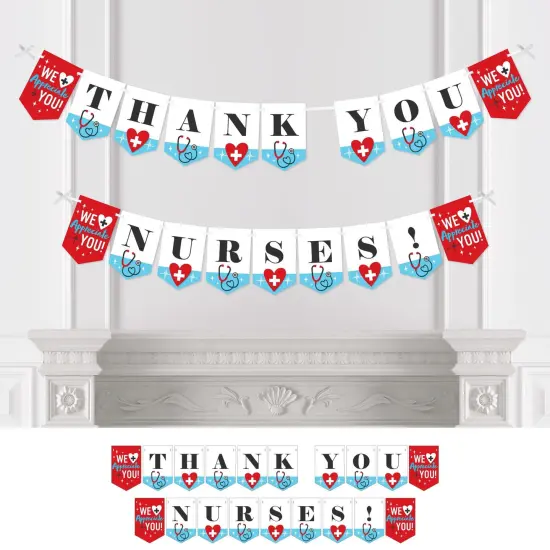 Big Dot of Happiness Thank You Nurses - Nurse Appreciation Week Bunting Banner - Party Decorations - Thank You Nurses {1}