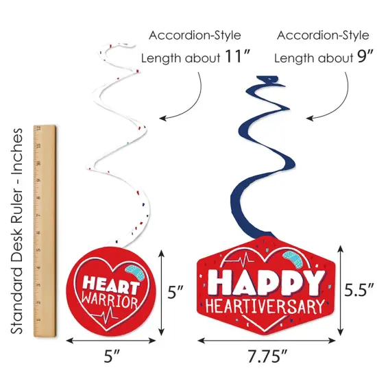 Big Dot of Happiness Happy Heartiversary - CHD Awareness Hanging Decor - Party Decoration Swirls - Set of 40 {7}