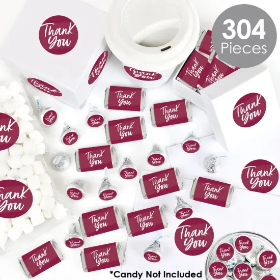 Big Dot of Happiness Burgundy Elegantly Simple - Guest Party Favors Candy Favor Sticker Kit - 304 Pieces {3}