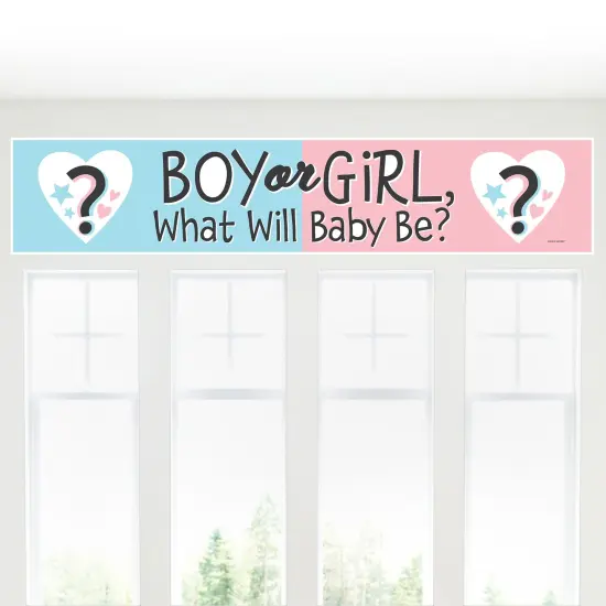Big Dot of Happiness Baby Gender Reveal - Team Boy or Girl Party Decorations Party Banner {6}