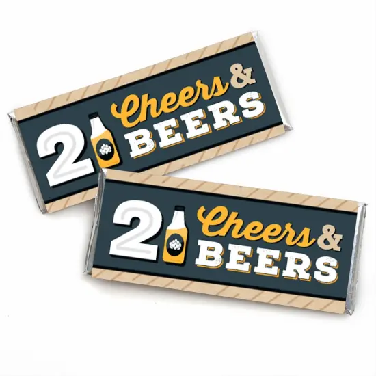 Big Dot of Happiness Cheers and Beers to 21 Years - Candy Bar Wrapper 21st Birthday Party Favors - Set of 24 {1}