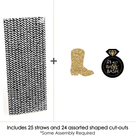 Big Dot of Happiness Nash Bash - Paper Straw Decor - Nashville Bachelorette Party Striped Decorative Straws - Set of 24 {4}