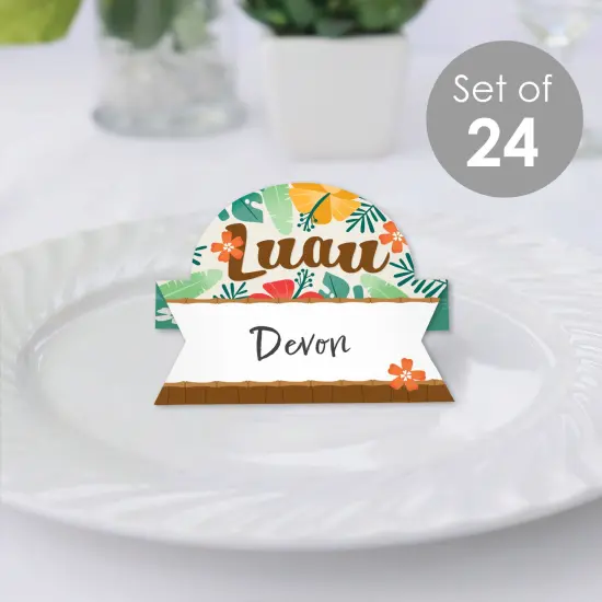 Big Dot of Happiness Tropical Luau - Hawaiian Beach Party Tent Buffet Card - Table Setting Name Place Cards - Set of 24 {3}