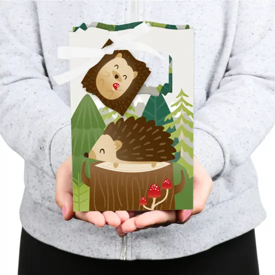 Big Dot of Happiness Forest Hedgehogs - Woodland Birthday Party or Baby Shower Favor Boxes - Set of 12 {6}