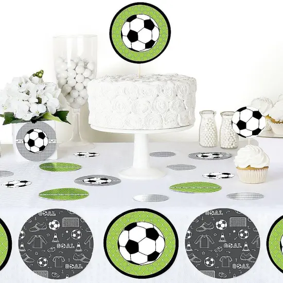 Big Dot of Happiness Goaaal - Soccer - Baby Shower or Birthday Party Giant Circle Confetti - Party Decorations - Large Confetti 27 Count {6}
