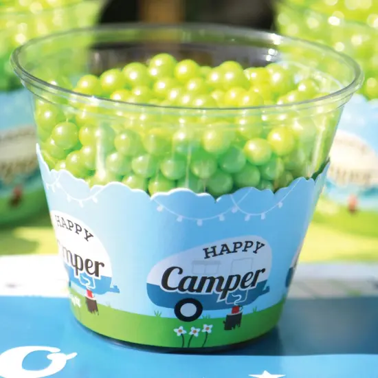 Big Dot of Happiness Happy Camper - Camping Baby Shower or Birthday Party Cupcake Decorations - Party Cupcake Wrappers - Set of 12 {6}