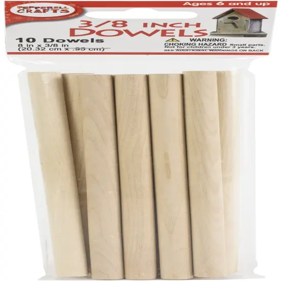 Pepperell Crafts Dowels 10/Pkg-0.375"X8" {1}