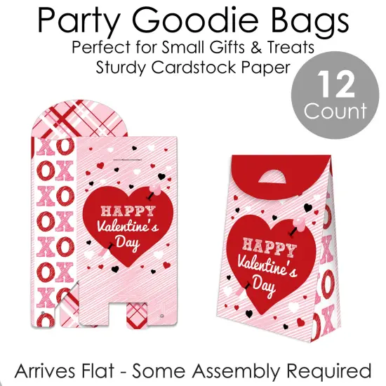 Big Dot of Happiness Conversation Hearts - Valentine&rsquo;s Day Gift Favor Bags - Party Goodie Boxes - Set of 12 {7}