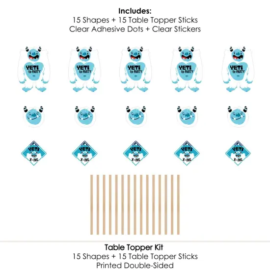 Big Dot of Happiness Yeti to Party - Abominable Snowman Party or Birthday Party Centerpiece Sticks - Table Toppers - Set of 15 {7}