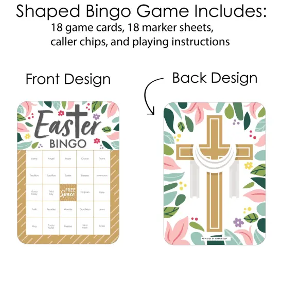 Big Dot of Happiness Religious Easter - Bingo Cards and Markers - Christian Holiday Party Bingo Game - Set of 18 {4}