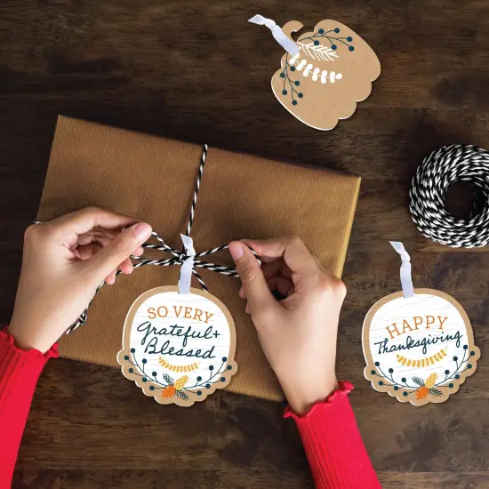 Big Dot of Happiness Happy Thanksgiving - Fall Harvest Decorations - Tree Ornaments - Set of 12 {4}
