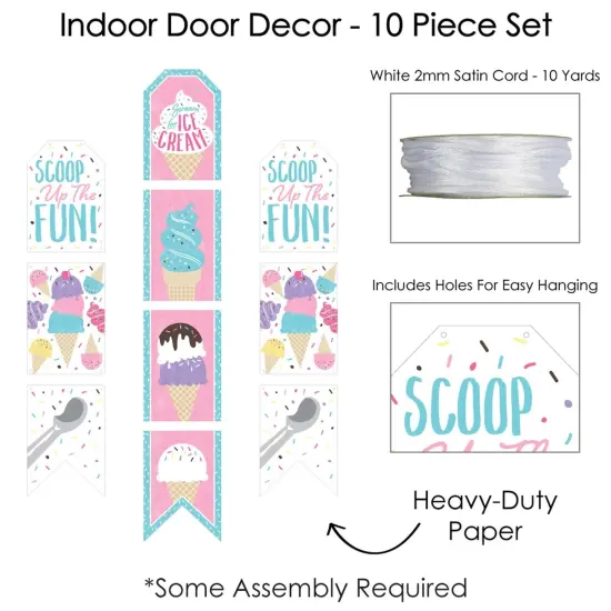 Big Dot of Happiness Scoop Up The Fun - Ice Cream - Hanging Vertical Paper Door Banners - Sprinkles Party Wall Decoration Kit - Indoor Door Decor {6}