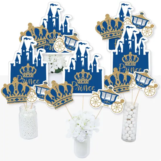 Big Dot of Happiness Royal Prince Charming - Baby Shower or Birthday Party Centerpiece Sticks - Table Toppers - Set of 15 {3}