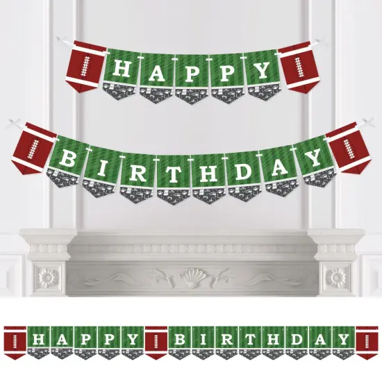 Big Dot of Happiness End Zone - Football - Birthday Party Bunting Banner - Sports Party Decorations - Happy Birthday {1}