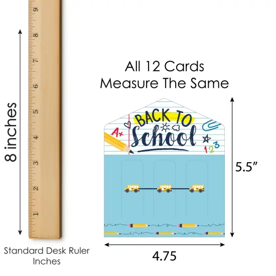 Big Dot of Happiness Back to School - First Day of School Classroom Game Pickle Cards - Pull Tabs 3-in-a-Row - Set of 12 {7}