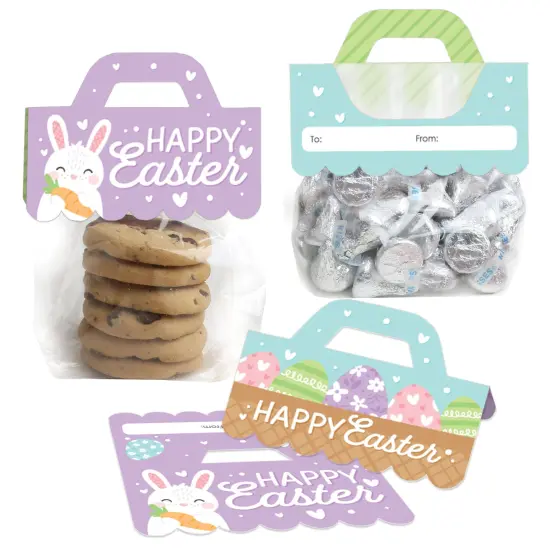 Big Dot of Happiness Spring Easter Bunny - DIY Happy Easter Party Clear Goodie Favor Bag Labels - Candy Bags with Toppers - Set of 24 {1}