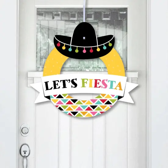 Big Dot of Happiness Let's Fiesta - Outdoor Fiesta Decor - Front Door Wreath {1}