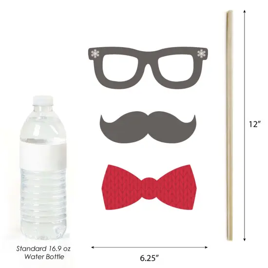 Big Dot of Happiness Let It Snow - Snowman Christmas - Holiday Photo Booth Props Kit - 20 Count {6}