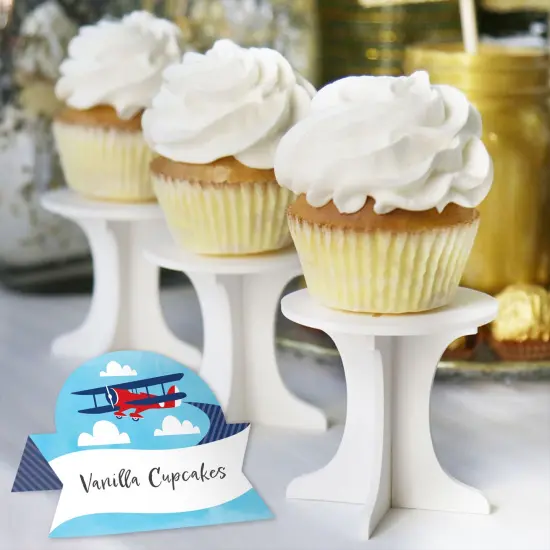 Big Dot of Happiness Taking Flight - Airplane - Vintage Plane Baby Shower or Birthday Party Tent Buffet Card - Table Setting Name Place Cards - 24 Ct {6}
