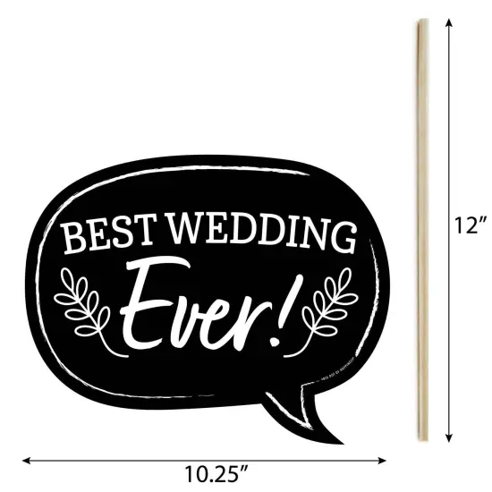 Big Dot of Happiness Funny Mr. and Mrs. - Black and White Wedding or Bridal Shower Photo Booth Props Kit - 10 Piece {6}