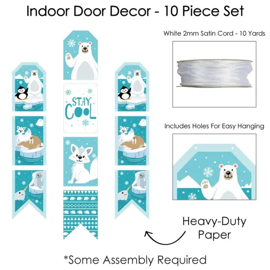 Big Dot of Happiness Arctic Polar Animals - Hanging Vertical Paper Door Banners - Winter Baby Shower Birthday Party Wall Decor Kit - Indoor Door Decor {6}