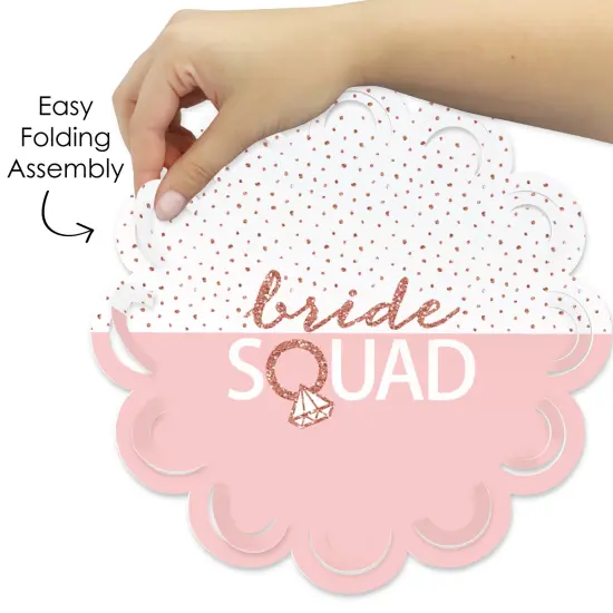 Big Dot of Happiness Bride Squad - Rose Gold Bridal Shower or Bachelorette Party Round Table Decorations - Paper Chargers - Place Setting For 12 {6}