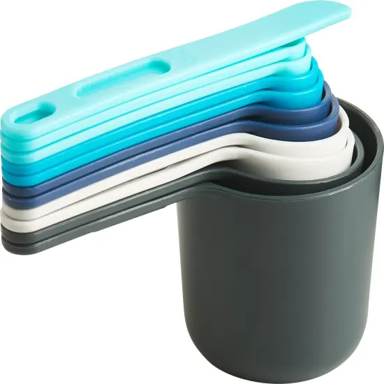 Trudeau Measuring Cups & Spoons Set 11pcs-Grey, White, Turquoise & Light Blue {4}