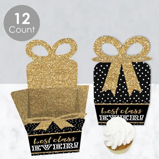 Big Dot of Happiness Reunited - Square Favor Gift Boxes - School Class Reunion Party Bow Boxes - Set of 12 {4}