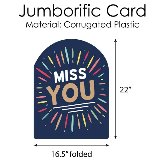 Big Dot of Happiness Miss You - Going Away Giant Greeting Card - Big Shaped Jumborific Card {6}