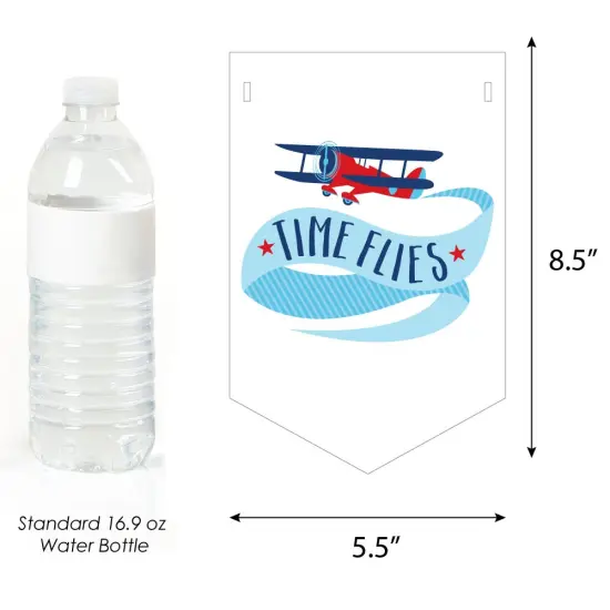 Big Dot of Happiness Taking Flight - Airplane - Vintage Plane Baby Shower Bunting Banner - Party Decorations - Welcome Baby {3}