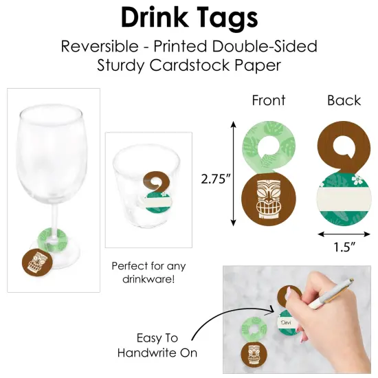 Big Dot of Happiness Tropical Luau - Hawaiian Beach Party Paper Charger and Table Decorations - Chargerific Kit - Place Setting for 8 {7}