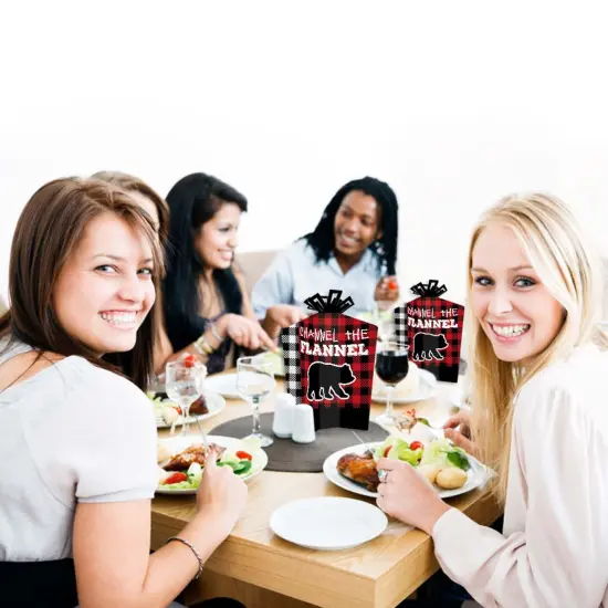 Big Dot of Happiness Lumberjack - Channel the Flannel - Table Decorations - Buffalo Plaid Party Fold and Flare Centerpieces - 10 Count {7}