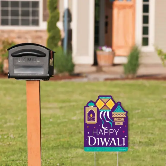 Big Dot of Happiness Happy Diwali - Outdoor Lawn Sign - Festival of Lights Party Yard Sign - 1 Piece {3}