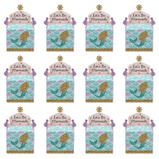 Big Dot of Happiness Let's Be Mermaids - Treat Box Party Favors - Baby Shower or Birthday Party Goodie Gable Boxes - Set of 12 {6}