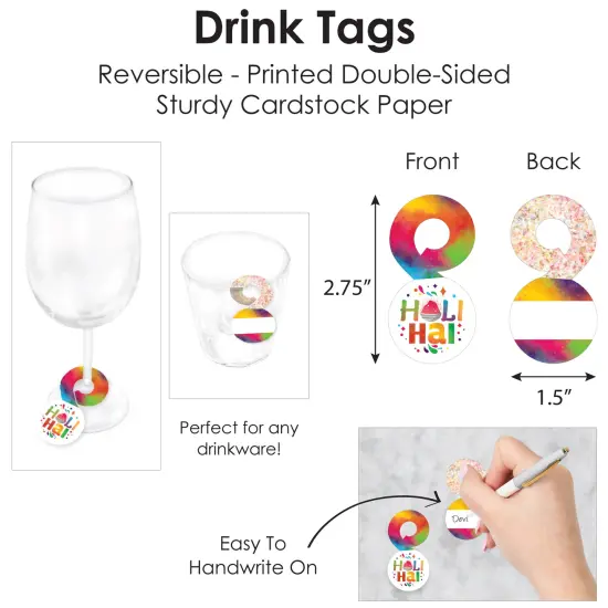 Big Dot of Happiness Holi Hai - Festival of Colors Party Paper Charger and Table Decorations - Chargerific Kit - Place Setting for 8 {7}