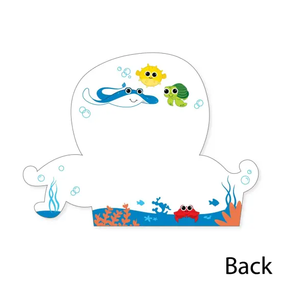 Big Dot of Happiness Under The Sea Critters - Shaped Thank You Cards - Baby Shower or Birthday Party Thank You Note Cards with Envelopes - Set of 12 {6}