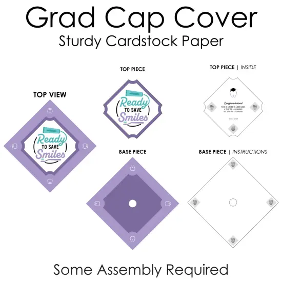 Big Dot of Happiness Dental School Grad - Dentistry and Hygienist Graduation Cap Decorations Kit - Grad Cap Cover {7}
