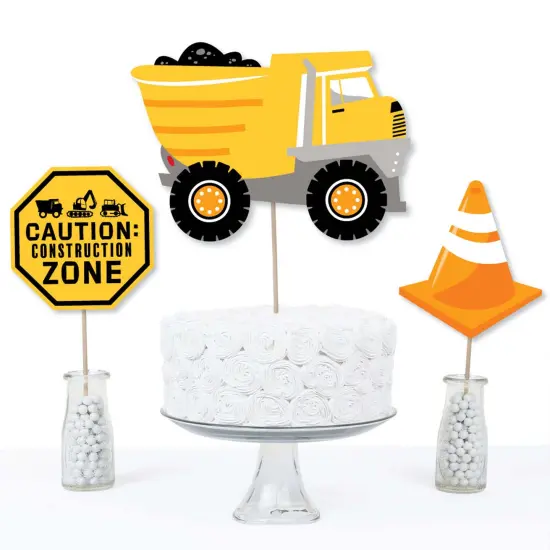 Big Dot of Happiness Dig It - Construction Party Zone - Baby Shower or Birthday Party Centerpiece Sticks - Table Toppers - Set of 15 {4}