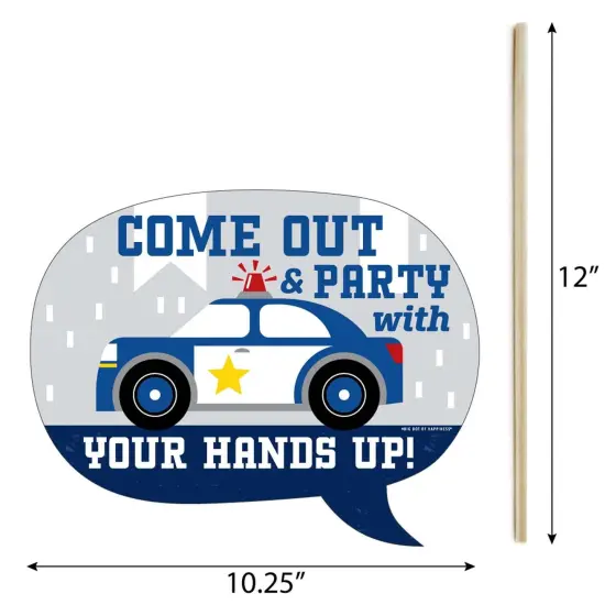 Big Dot of Happiness Funny Calling All Units - Police - Cop Birthday Party or Baby Shower Photo Booth Props Kit - 10 Piece {6}