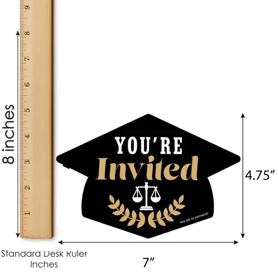 Big Dot of Happiness Law School Grad - Shaped Fill-in Invitations - Future Lawyer Graduation Party Invitation Cards with Envelopes - Set of 12 {7}